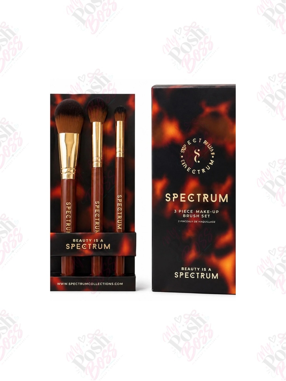 2/$40 Spectrum 3 Piece Make-Up Brush Set - BNIB